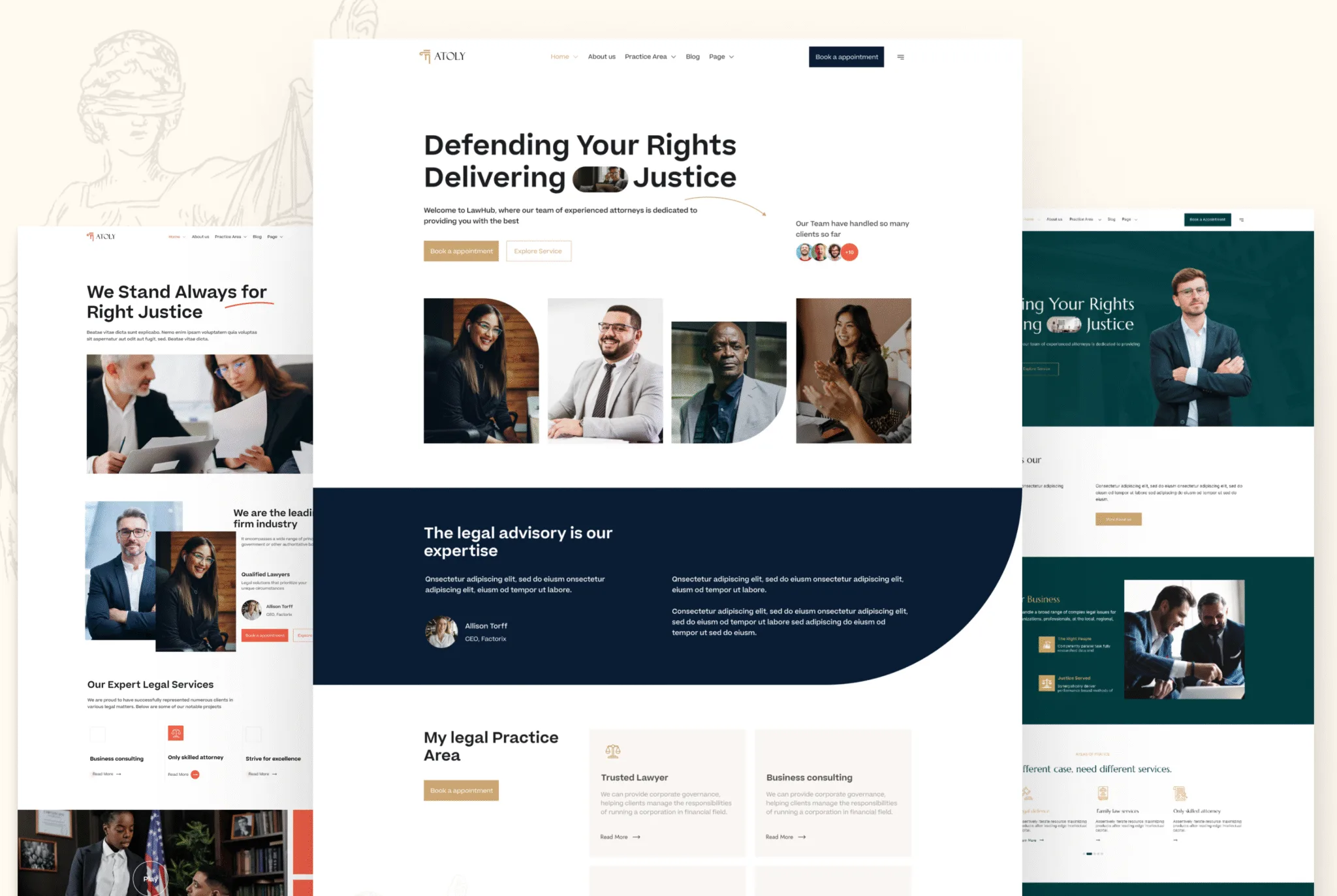 Atroly – Attorney & Lawyer UI Design