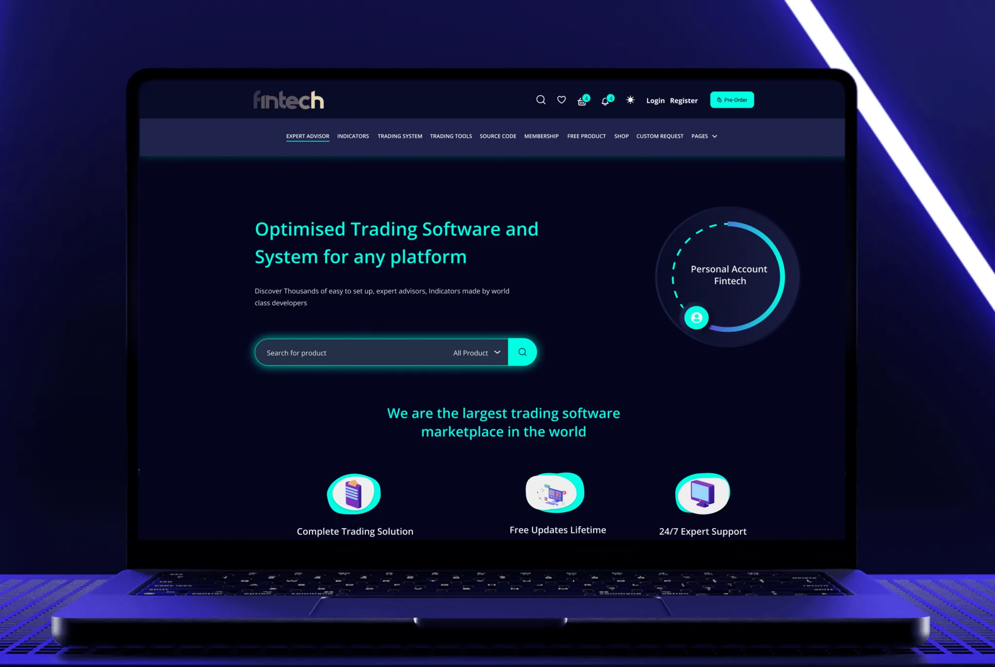 FinTech Forex EA - Digital Product Selling Website Design
