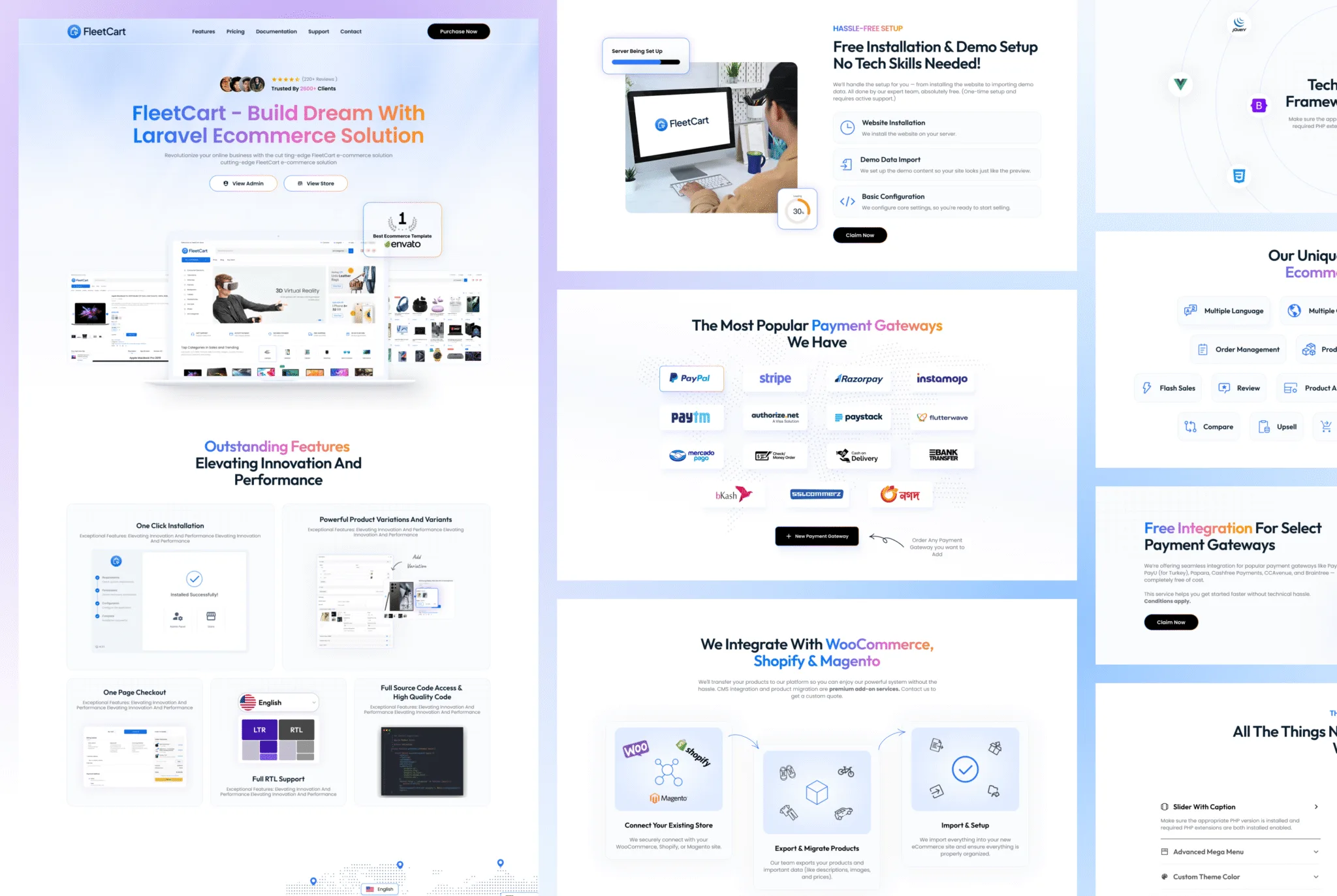 FleetCart - Modern eCommerce Preview Landing Page Design