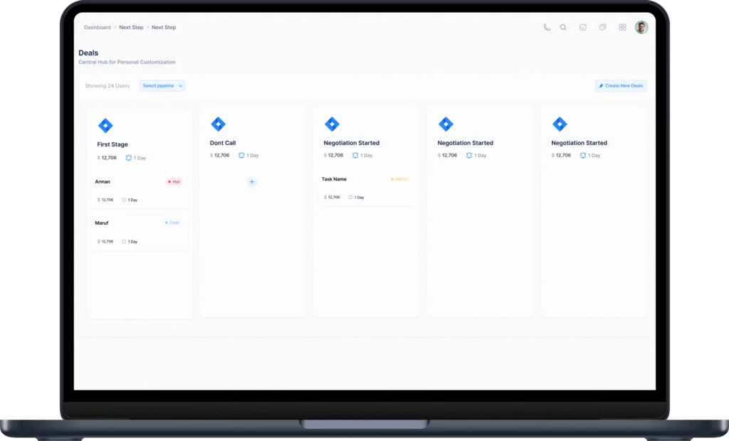 Deals Management Page
